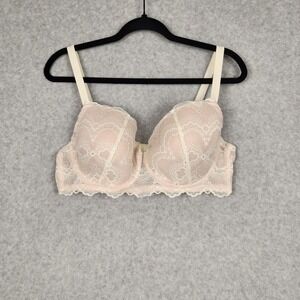 Curvy Kate Smoothie Bra‎ Womens 40D Pink Lace Underwire Padded Full Cup Lingerie